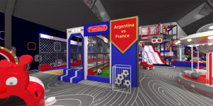 Aire de jeux intérieure commerciale pour enfants, équipement de parc d'attractions avec double toboggan interactif en plastique pour écoles - Product Image 5