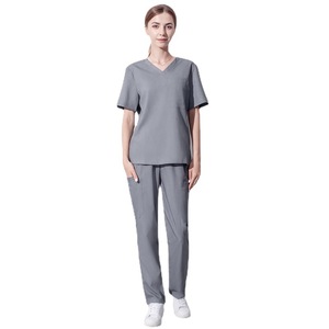 New arrivals rêu màu xanh lá cây bonsai hải quân hoàng gia màu xanh đen trắng căng nam người đàn ông unisex Jogger đồng phục bệnh viện Y Tá tẩy tế bào chết Bộ - Product Image 6