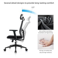 Chaise de bureau ergonomique moderne de luxe à dossier haut en maille pivotante, design élégant, vente directe usine