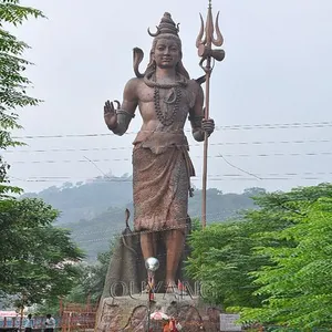QUYANG 사용자 정의 크기 대형 야외 인도 종교 서 주 시바 청동 동상 거대한 힌두교 신 조각