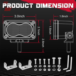 3 inch khuếch tán chùm True trắng xanh vàng đỏ đa màu <span class=keywords><strong>LED</strong></span> cảnh đảo ngược sao lưu hàng hóa khu vực làm việc ánh sáng 12V cho xe - Product Image 2