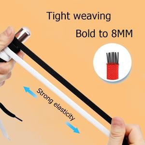 8MM 2025 lacets de chaussures sans cravate lacets sans attaches lacets élastiques Sneaker enfants adultes lacet plat élargi pour chaussures - Product Image 2