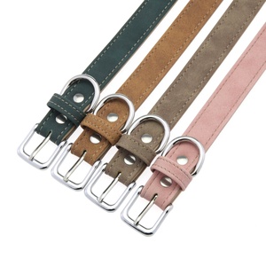 Collier pour animaux de compagnie en cuir PU texturé mat rétro, résistant à l'usure, doux et confortable, pour chats et chiens, pour les promenades quotidiennes en extérieur - Product Image 4