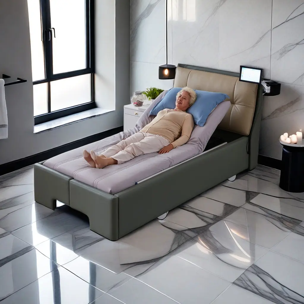 해외 유통 업체에 대한 성실한 초대-자동 화장실 관리 기능이있는 첨단 전기 마비 노인 케어 침대