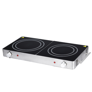 Cocina Eléctrica de Cerámica Universal para Exteriores de 3000W, Doble Quemador, <span class=keywords><strong>Placa</strong></span> Radiante Infrarroja con Tapa de Vidrio y Asa de Acero Inoxidable - Product Image 2