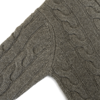 Pull-over en laine tricoté marron pour homme AiNear, col polo, demi-fermeture éclair, motif torsadé, personnalisable avec logo, OEM & ODM, vente en gros