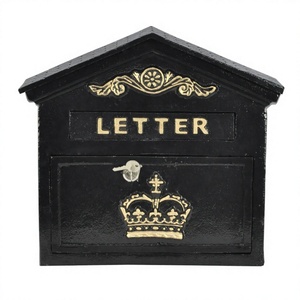 Garden Post letter <b>Box</b> Black Powder Coated Cast Aluminium Mounted Mailbox Decorative Customized Outdoor Wall mounted Post <b>Box</b> - Product Image 1