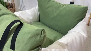 Luxury Green Multipurpose Car Sofa with Washable <b>Cover</b> and Safety Belt <b>Dog</b> Car <b>Seat</b> <b>Cover</b> Cushion <b>for</b> Outdoor Travel - Product Image 4