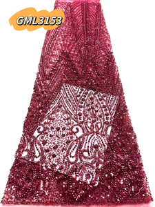 Vestido de Novia Tradicional de Lujo Más Vendido con Lentejuelas y Encaje Brillante, Malla de Tul Hecha a Mano en Nigeria para Fiesta de Noche - Product Image 3