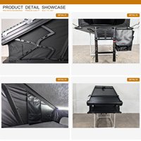 Tente de toit triangulaire en aluminium avec joint de contour, coque rigide, échelle, marchepied large, toile respirante, OEM