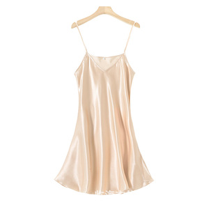 <b>Women's</b> Sexy Summer Pajama Set - Ice Silk Nightgown <b>Vest</b> with Suspender Skirt - Product Image 6