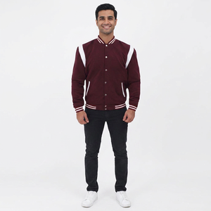 Meilleur prix – Blouson universitaire homme à manches longues, coupe ajustée, style streetwear, en toile à séchage rapide avec col montant – Vente en gros - Product Image 1