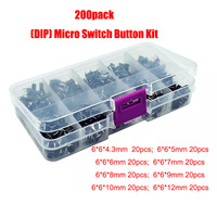 10 modèles 6*6 Tact Micro interrupteur Tactile bouton poussoir Kit 2P 4P 4.3 5 ~ 13MM DIP SMD support étanche 6x6 clé PCB interrupteur bricolage