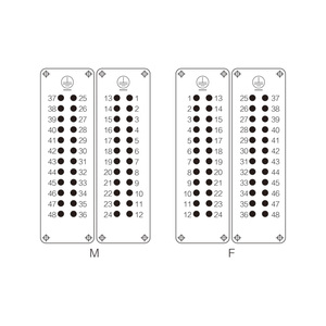 Conector retangular resistente automotivo, conector 500v 16a ele série 48 inserções de terminais de parafuso