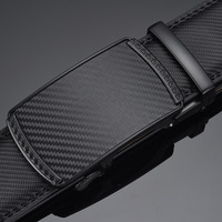 Ceinture de luxe en cuir pour hommes, accessoire classique avec boucle automatique noire, design de marque, idéal pour le travail