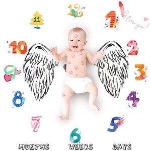 Personalizado Recién Nacido Niño Niña Foto <span class=keywords><strong>Polar</strong></span> Felpa <span class=keywords><strong>Polar</strong></span> Franela Bebé Hito Mensual Manta Bebé Hito Manta <span class=keywords><strong>Polar</strong></span> - Product Image 2