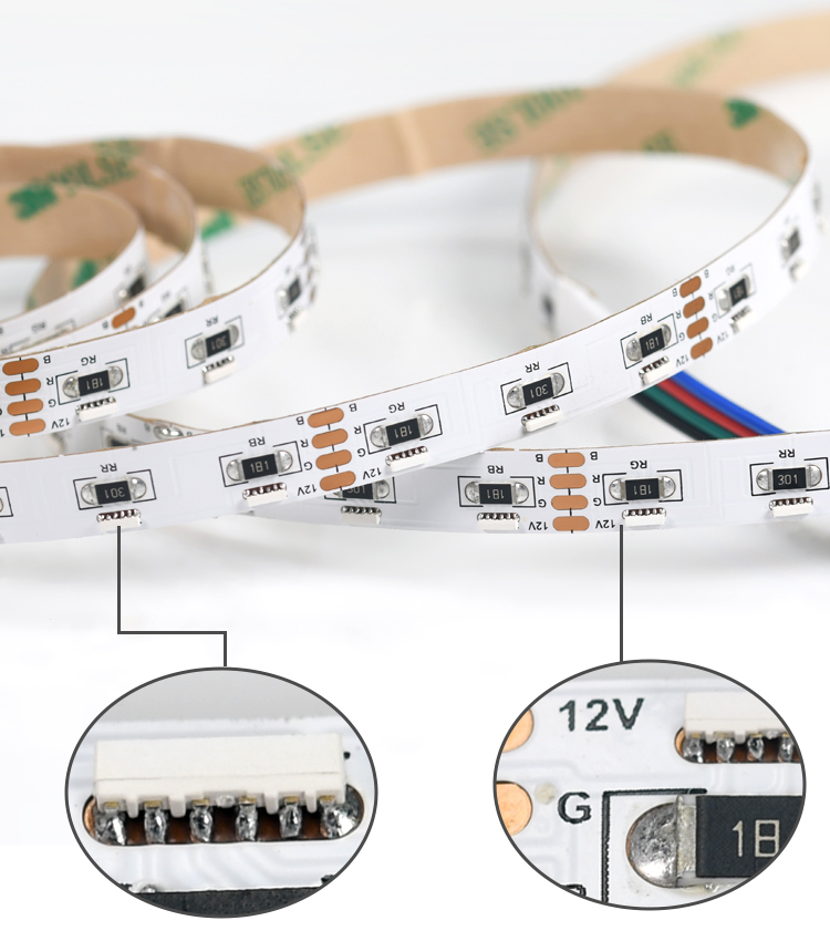 DC 12/24V 10MM wide 60LEDs side view LED strip light smd 020 LED strip RGB available