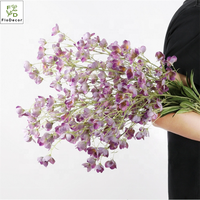 Nouveauté 2 fourches longues tiges de fleurs artificielles au toucher réel Campanulas Clochettes pour la décoration Mariage Maison