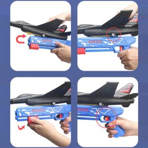 Outdoor Flugzeug Launcher Spielzeug 2 Flugmodi EPP Schaum segel flugzeug Katapult Flugzeug Pistole Flugzeug fliegendes Spielzeug mit DIY Aufkleber für Kinder - Product Image 5