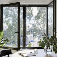 Fenêtre à battants en aluminium avec verre trempé personnalisé moderne et professionnel avec persiennes pour villa, hôtel et ventilation extérieure, antivol