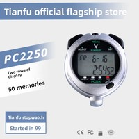 Tianfu PC2250 Çift Ekranlı Dijital Elektronik Kronometre Zamanlayıcı 50 Tur Hafızalı Yüksek Hassasiyetli 0.01s Kaymaz Kronograf ABS