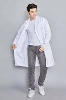 Manteau unisexe à logo personnalisé, respirant et portable, chemisier de médecin blanc, uniformes, longues vestes de laboratoire en coton et polyester