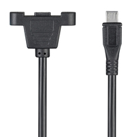 Câble d'extension Micro USB 2.0 Bochara Mâle vers Femelle M/F blindé avec blindage en feuille et tressé avec fixation par vis sur panneau 30cm 50cm