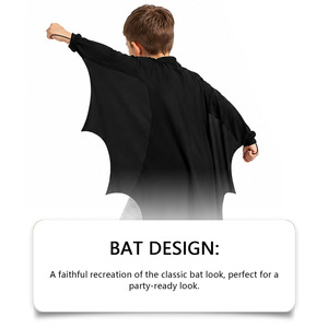 Conjunto de Disfraz de Murciélago para Niños, Capa Negra, Máscara, Traje para Juego de Roles de Halloween - Product Image 4