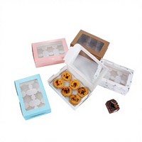 Boîte à dessert pour tartes aux œufs et beignets avec impression de logo personnalisé, matériaux recyclés biodégradables, carton blanc, 2/6 pièces
