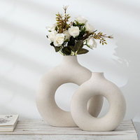 Décoration d'Intérieur Nordique Moderne Rustique : Vases Décoratifs en Céramique avec Plantes Artificielles