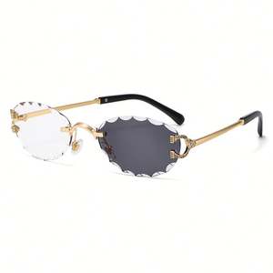 Gafas de Sol Personalizadas con Logotipo, Moda Retro 2025, Color Cambiante, Estilo Punk, Protección UV400, Sin Montura, Fotocromáticas, Ovaladas, para Hombre y Mujer - Product Image 4