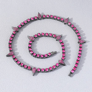 Collar de Cadena Geométrica Morada con Diseño Personalizado Único, Estilo Hiphop, de Aleación, para Hombre, Joyería de Moda, Gran Venta 2026 - Product Image 1