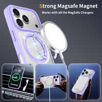 Étui magnétique pour iPhone 18 Pro Max et iPhone 17 Pro avec support, sensation peau d'abeille, transparent, deux-en-un, anti-chute -16