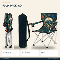 Chaise de camping en gros avec porte-gobelet latéral et logo et motif personnalisés pour club de randonnée en plein air