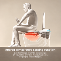 Toilette intelligente moderne sans contact, monobloc, avec bidet à chasse automatique et capteur au pied, pour la vente en gros en Amérique du Nord