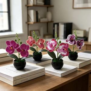 Orquídea Phalaenopsis Artificial Paulon de 18 cm de Altura, Planta en Maceta de Plástico Suave para Decoración del Hogar y Accesorios de Fotografía - Product Image 1