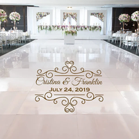 Autocollant de sol en vinyle personnalisé grand format pour piste de danse de mariage, impression sur mesure, logo de couple personnalisé, décoration de lieu de mariage