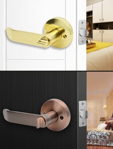 Modern European Style Privacy <strong>Door</strong> <strong>Knob</strong> With Lock Cylinder for <strong>Bedroom</strong> and Bathroom Wooden <strong>Door</strong> Lever Handle Lock Turn Button - Product Image 2