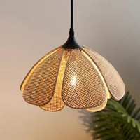 1pc Lampe suspendue minimaliste en forme de maison, avec intérieur en papier pliable, lumière douce et chaude, réglable, pour bibliothèque