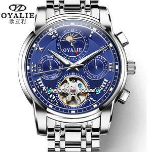 Reloj Automático de Lujo para Hombre, Resistente al Agua 3ATM, de Acero Inoxidable, con Tourbillon, Mecánico, Esqueleto - Product Image 2