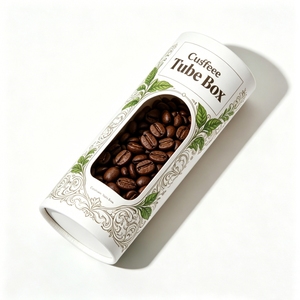 Tubo de Papel Cilíndrico Redondo Orgánico Biodegradable de Grado Alimenticio, Empaque Personalizado para Granos de Café, Té, Nueces y Alimentos Secos con Ventana de PVC - Product Image 5