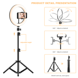 Studioquality 10 inch Vòng ánh sáng với đứng hoàn hảo cho chụp ảnh tự sướng - Product Image 4