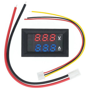 Voltímetro <span class=keywords><strong>y</strong></span> Amperímetro <span class=keywords><strong>Digital</strong></span> DC <span class=keywords><strong>0</strong></span>-<span class=keywords><strong>100V</strong></span> <span class=keywords><strong>10A</strong></span>, Detector de Voltaje <span class=keywords><strong>y</strong></span> Corriente con Pantalla Dual, Medidor de Panel, Indicador de Amperios <span class=keywords><strong>y</strong></span> Voltios, LED Rojo <span class=keywords><strong>y</strong></span> Azul de <span class=keywords><strong>0</strong></span>.28 Pulgadas - Product Image 1