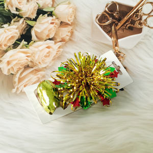 Cinta y lazo de Navidad de plástico PET Floral hecho a mano, lazo de estrella de nuevo estilo con hojas <span class=keywords><strong>para</strong></span> lazos de regalo <span class=keywords><strong>para</strong></span> regalos de vacaciones - Product Image 5