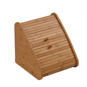 Boîte à pain triangulaire en bambou blanc 34x33,5x34 cm, rangement multi-niveaux de style japonais pour aliments, design nordique - Product Image 4