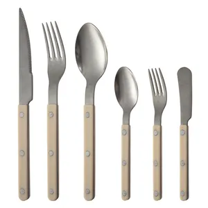 Cubiertos al por mayor con mango de plástico ABS cubiertos de acero inoxidable Retro antiguo <span class=keywords><strong>mate</strong></span> cubiertos a la piedra - Product Image 1