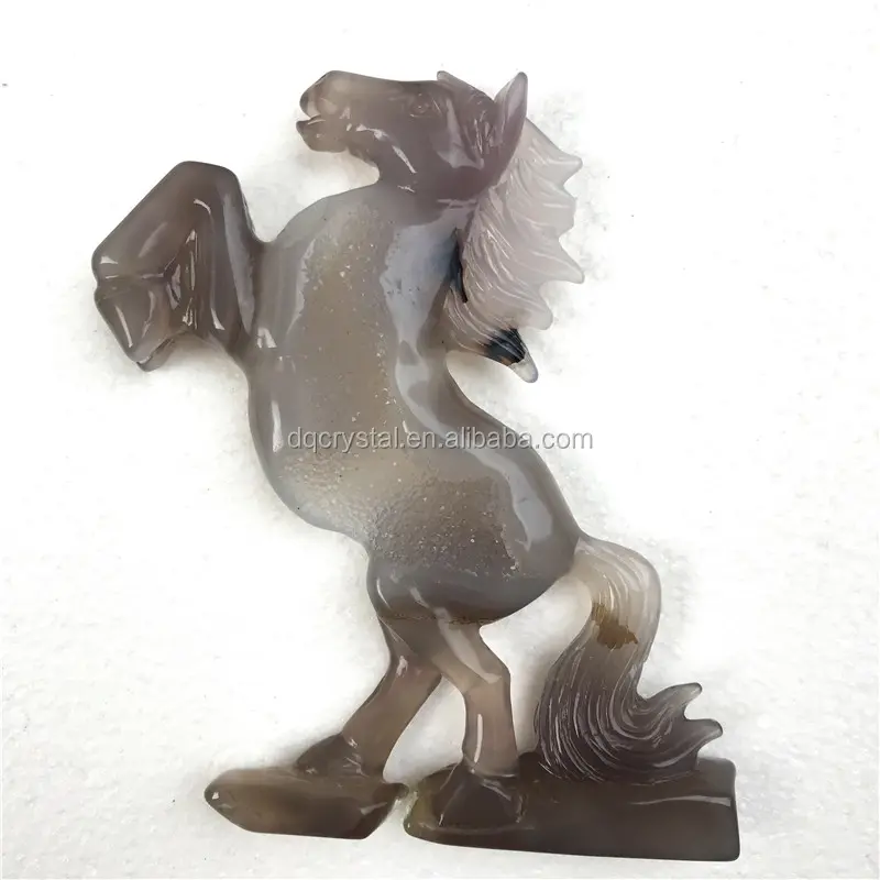 Groothandel Natuurlijke Agaat Geode Paard Hand Gesneden Steen Carving Paard Voor Geschenken