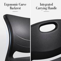 Chaise d'entraînement empilable légère en plastique avec structure métallique stable, chaise de conférence pour visiteurs