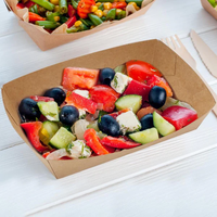 Barquettes alimentaires personnalisées en papier kraft pour plats à emporter, burgers/emballages alimentaires avec revêtement anti-graisse pour le service des aliments