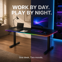 Bureau debout électrique réglable en hauteur AOR, station de travail gaming professionnelle à moteur unique, 3 mémoires anti-collision E0, vente en gros usine